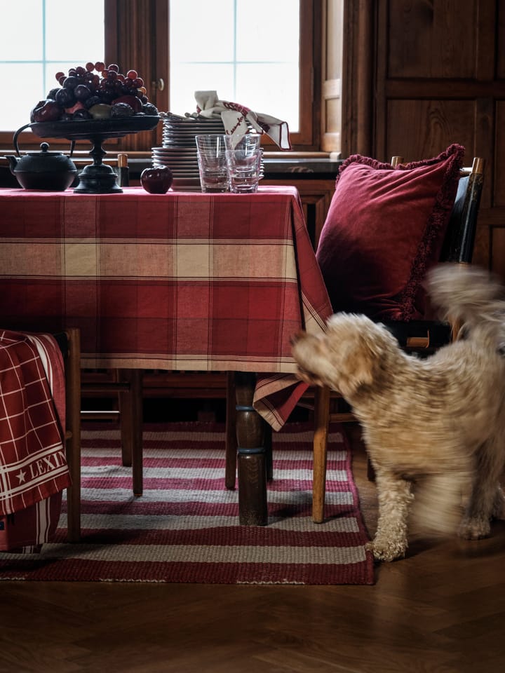 Lexington checked  theedoek 50x70 cm, Rood-wit Lexington