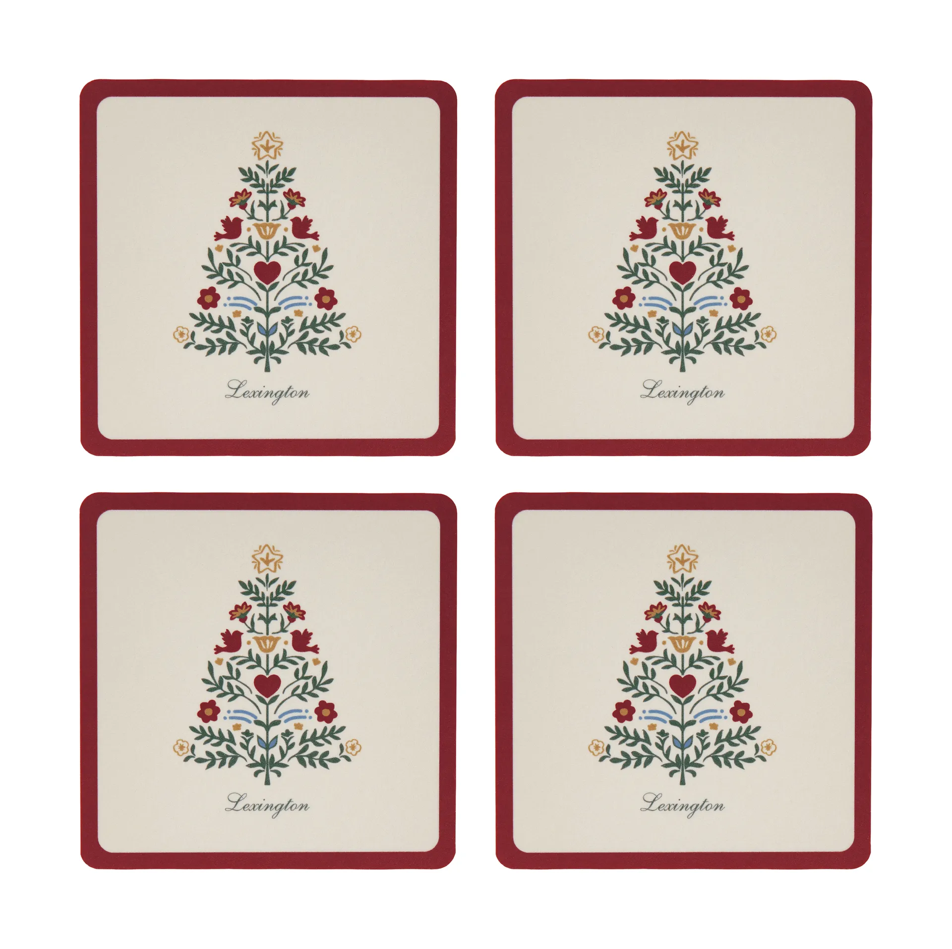 Lexington gelamineerde onderzetters, Red-light beige, 9x9 cm, 4-pack Lexington