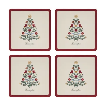 Lexington gelamineerde onderzetters - Red-light beige, 9x9 cm, 4-pack - Lexington