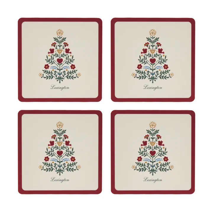 Lexington gelamineerde onderzetters - Red-light beige, 9x9 cm, 4-pack - Lexington