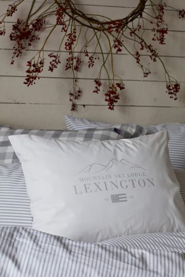 Lexington Printed Cotton Poplin kussensloop 50x60 cm - White-light gray - Lexington