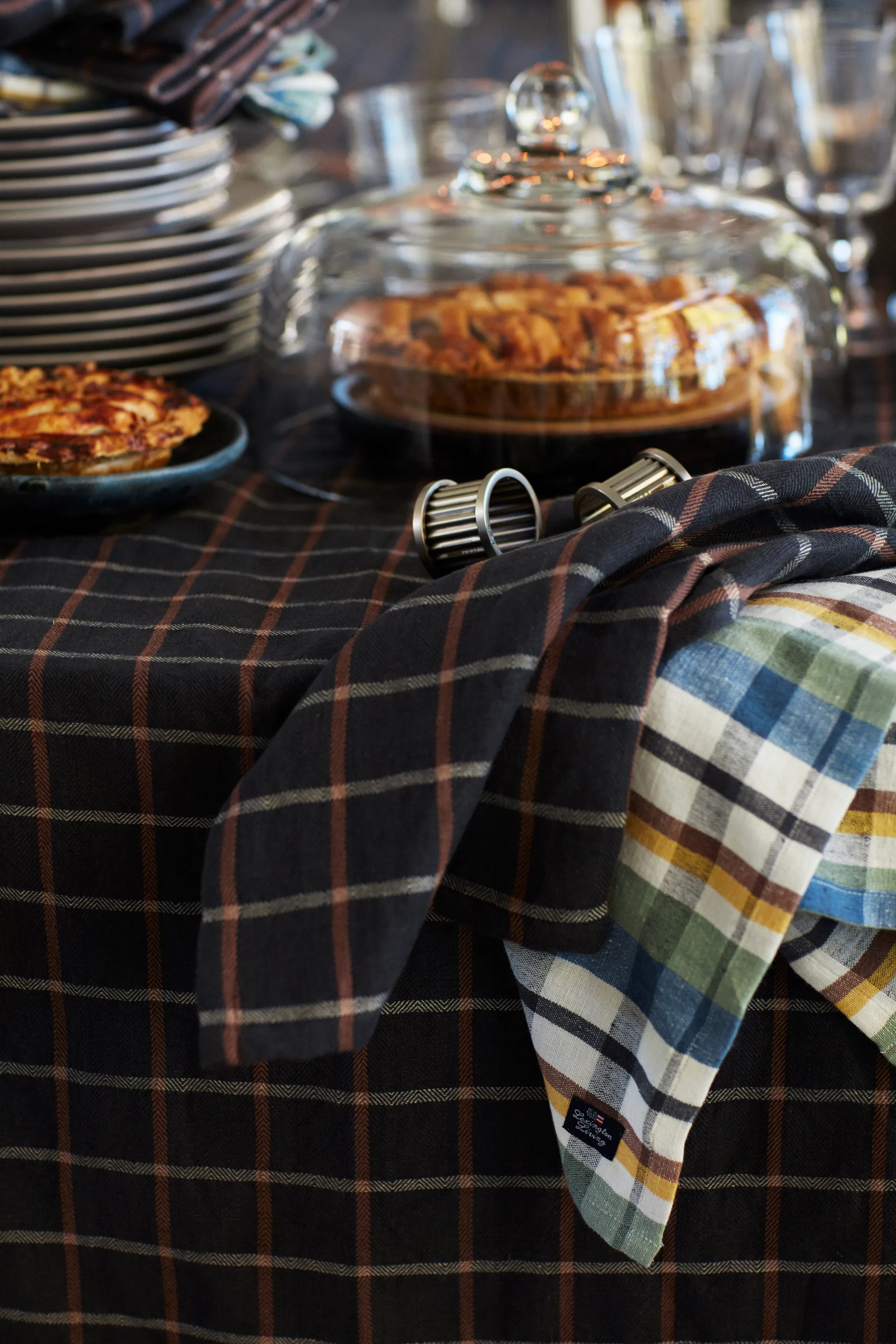 Lexington servetring striped Ø4,8 cm, Brass Lexington