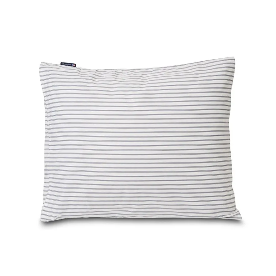 Lexington Striped kussensloop tencel 50x60 cm, White-steel blue Lexington