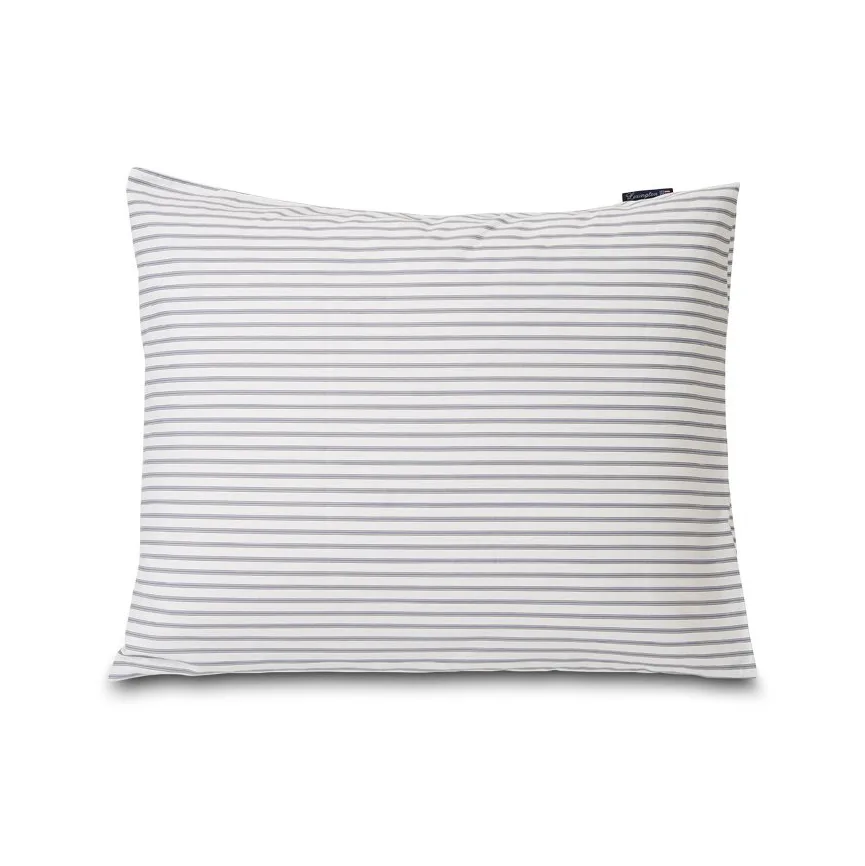 Lexington Striped kussensloop tencel 50x60 cm, White-steel blue Lexington