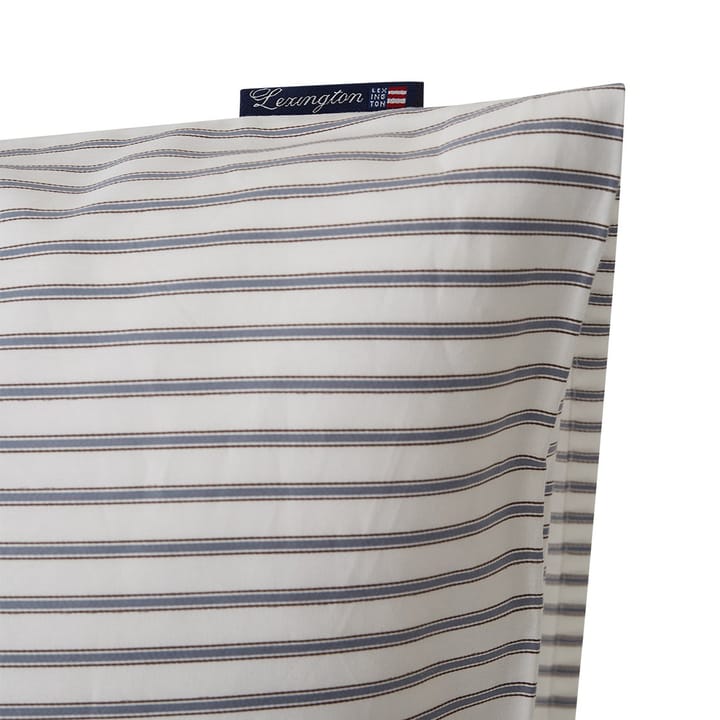 Lexington Striped kussensloop tencel 50x60 cm, White-steel blue Lexington