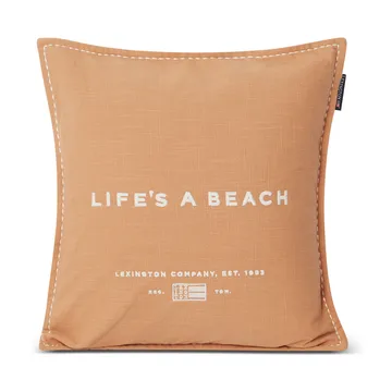 Life's A Beach Embroidered kussenhoes 50x50 cm - Beige-wit - Lexington