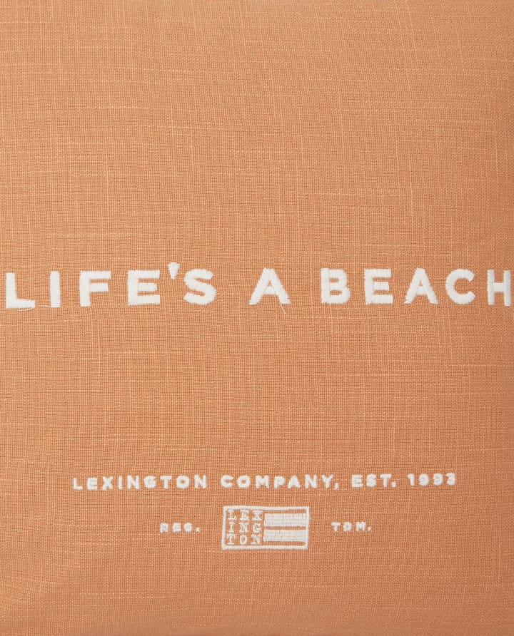 Life's A Beach Embroidered kussenhoes 50x50 cm - Beige-wit - Lexington