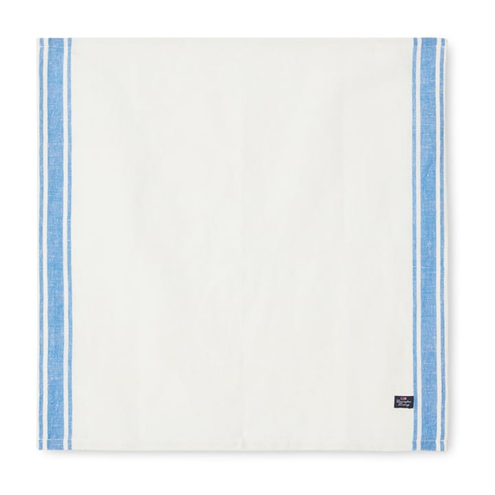 Linen Cotton Side Stripes stoffen servet 50x50 cm - Blauw-wit - Lexington