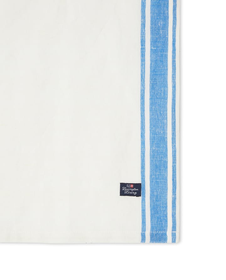 Linen Cotton Side Stripes stoffen servet 50x50 cm - Blauw-wit - Lexington