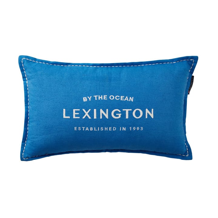 Logo Embroidered Linen/Cotton kussen 30x50 cm - Blue - Lexington