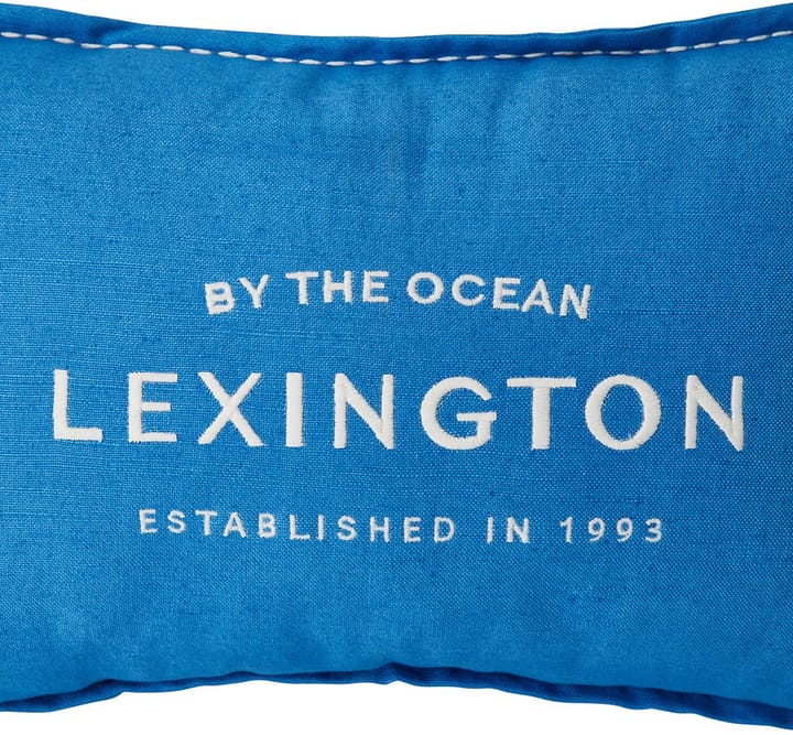 Logo Embroidered Linen/Cotton kussen 30x50 cm, Blue Lexington
