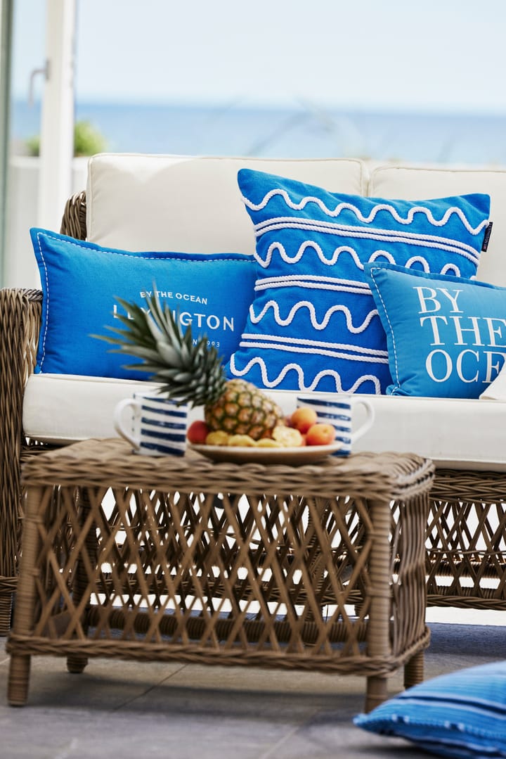 Logo Embroidered Linen/Cotton kussen 30x50 cm, Blue Lexington