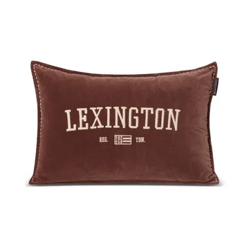 Logo Message Organic Cotton Velvet kussen 40x60 cm - Brown - Lexington