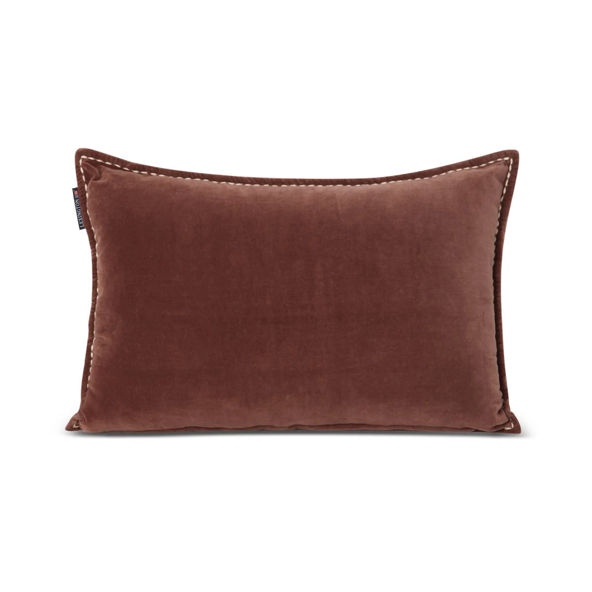 Logo Message Organic Cotton Velvet kussen 40x60 cm, Brown Lexington
