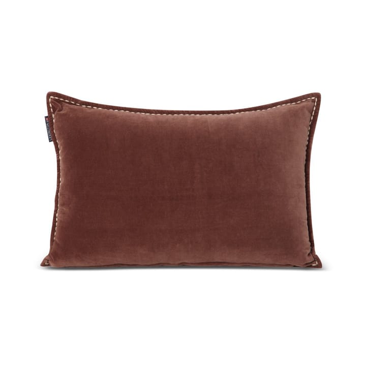 Logo Message Organic Cotton Velvet kussen 40x60 cm, Brown Lexington