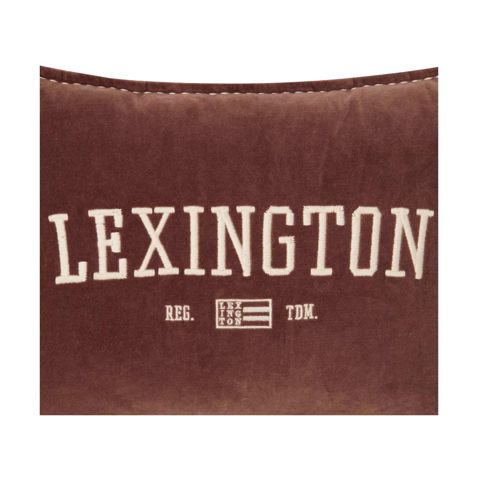 Logo Message Organic Cotton Velvet kussen 40x60 cm, Brown Lexington