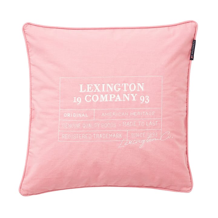 Logo Organic Cotton Canvas kussensloop 50x50 cm - Pink - Lexington