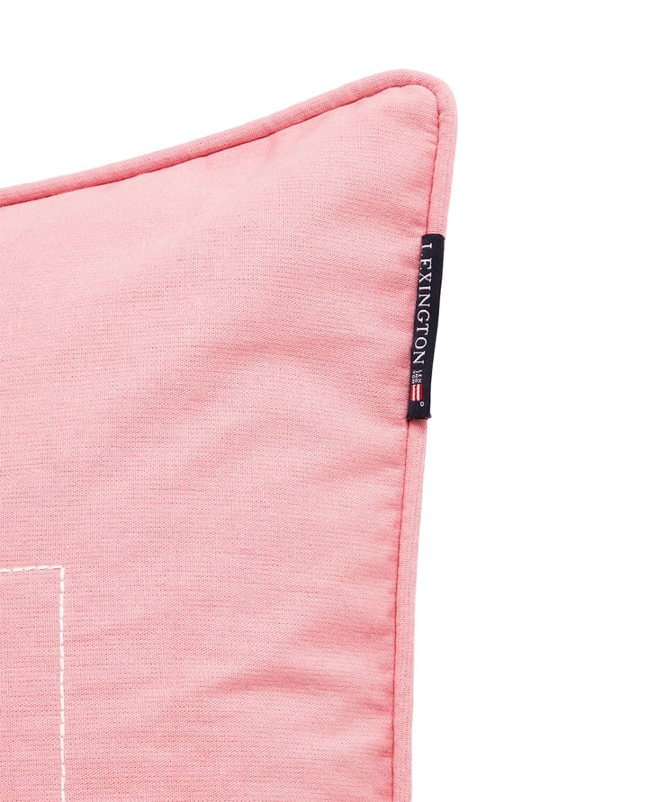Logo Organic Cotton Canvas kussensloop 50x50 cm, Pink Lexington