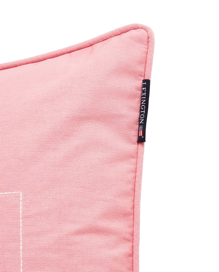 Logo Organic Cotton Canvas kussensloop 50x50 cm - Pink - Lexington