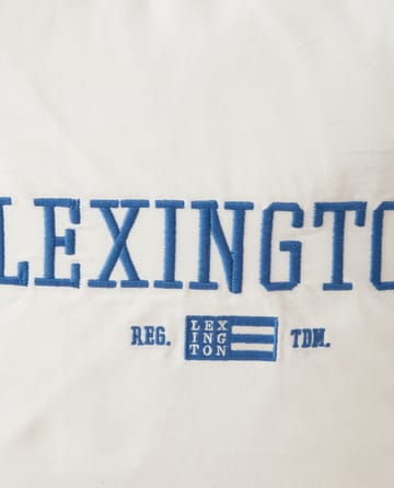 Logo Organic Cotton Twill kussenhoes 50x50 cm - Wit-blauw - Lexington