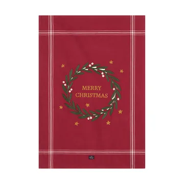 Merry Christmas Org Cotton keukendoek 50x70 cm - Red-Light beige - Lexington