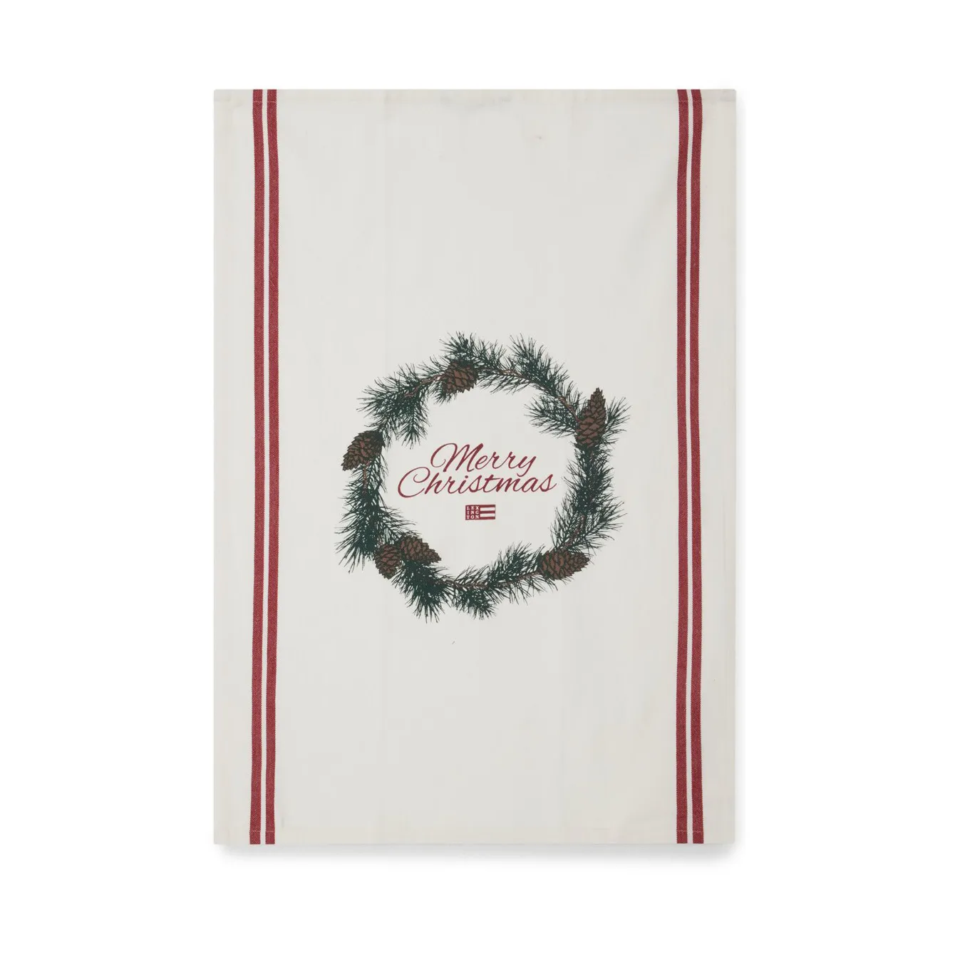 Merry Christmas Org Cotton keukendoek 50x70 cm, White-red-green Lexington