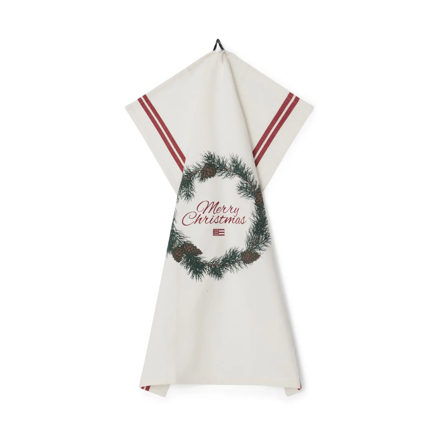 Merry Christmas Org Cotton keukendoek 50x70 cm, White-red-green Lexington