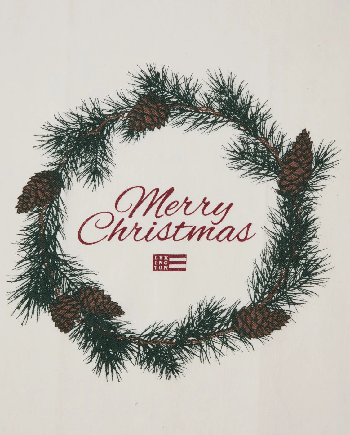 Merry Christmas Org Cotton keukendoek 50x70 cm, White-red-green Lexington