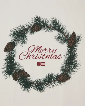 Merry Christmas Org Cotton keukendoek 50x70 cm - White-red-green - Lexington