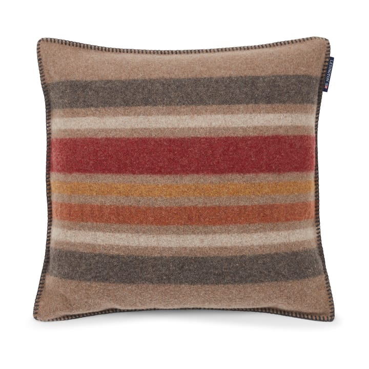 Multi Striped Recycled Wool kussenhoes 50x50 cm - Mid brown-multi - Lexington
