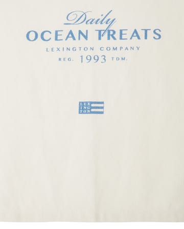 Ocean treats printed Cotton theedoek 50x70 cm - White - Lexington