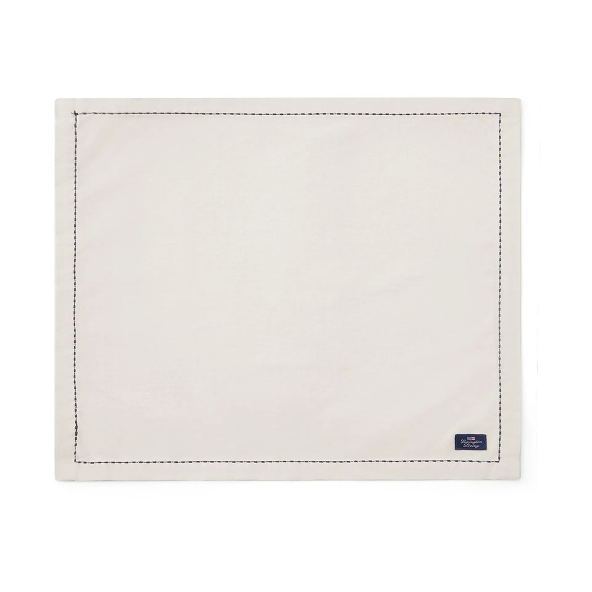 Org Cotton Oxford placemat stitches 40x50 cm, Beige-dark gray Lexington