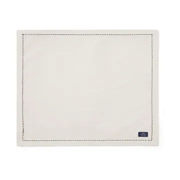 Org Cotton Oxford placemat stitches 40x50 cm - Beige-dark gray - Lexington