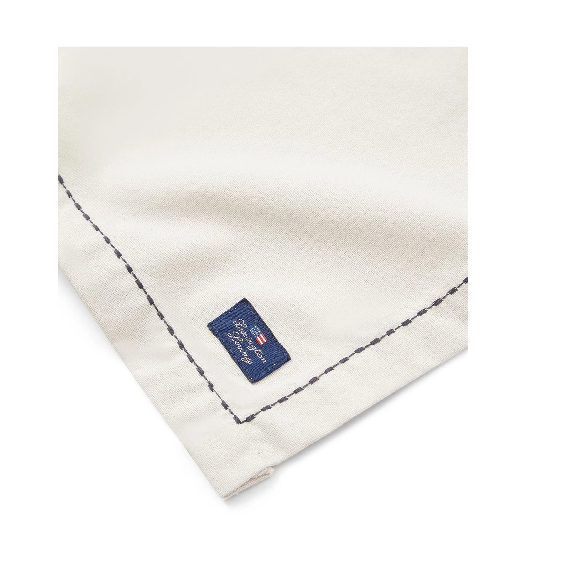 Org Cotton Oxford placemat stitches 40x50 cm, Beige-dark gray Lexington