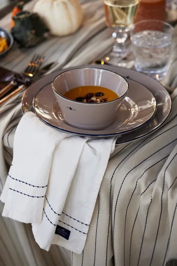 Org Cotton Oxford placemat stitches 40x50 cm - Beige-dark gray - Lexington