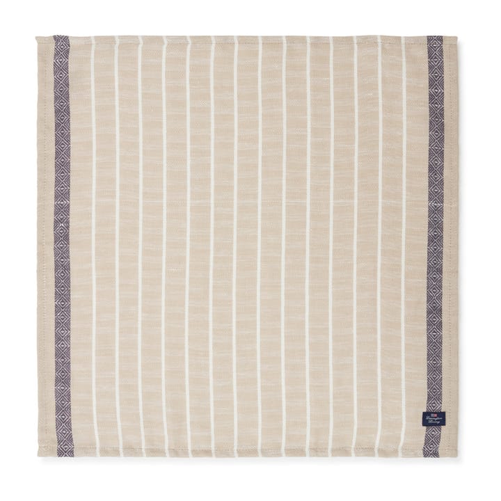 Organic Cotton Linen Jacquard servet 50x50 cm - Beige-dark gray - Lexington