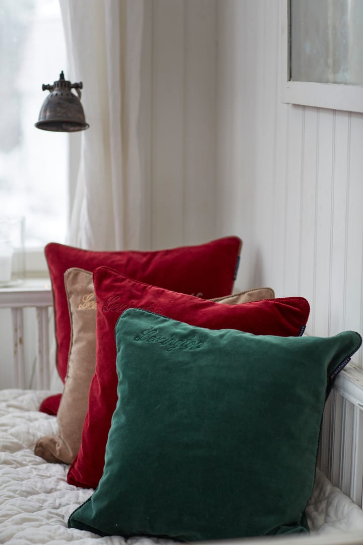 Organic Cotton Velvet kussenhoes 50x50 cm, Green Lexington