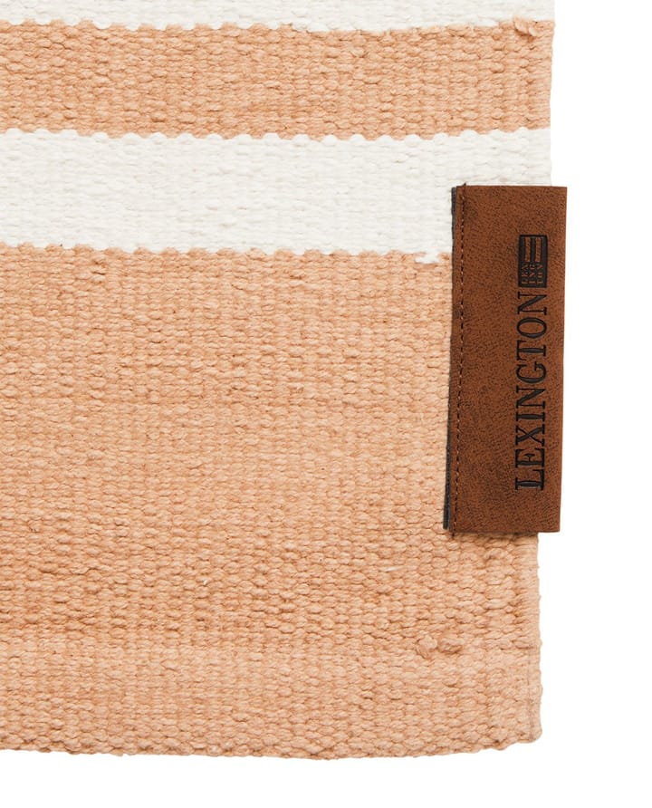 Organic Striped Cotton loopmat 70x130 cm, Beige-white Lexington