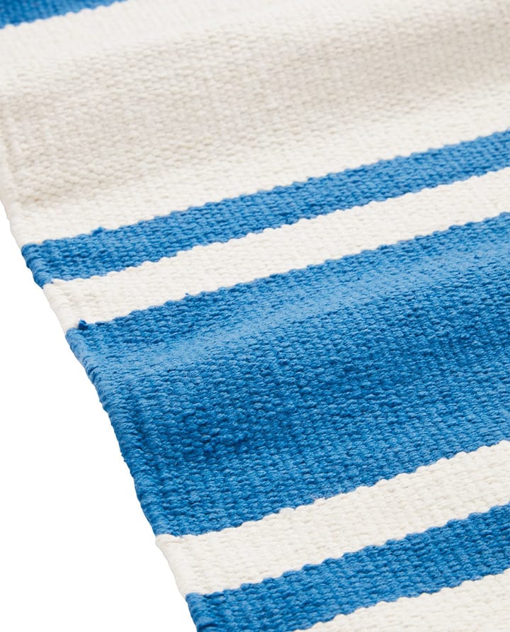 Organic Striped Cotton loopmat 70x130 cm - Blue-white - Lexington
