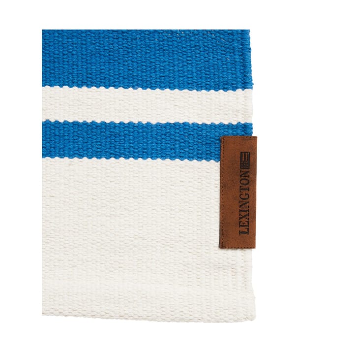 Organic Striped Cotton loopmat 70x130 cm - Blue-white - Lexington