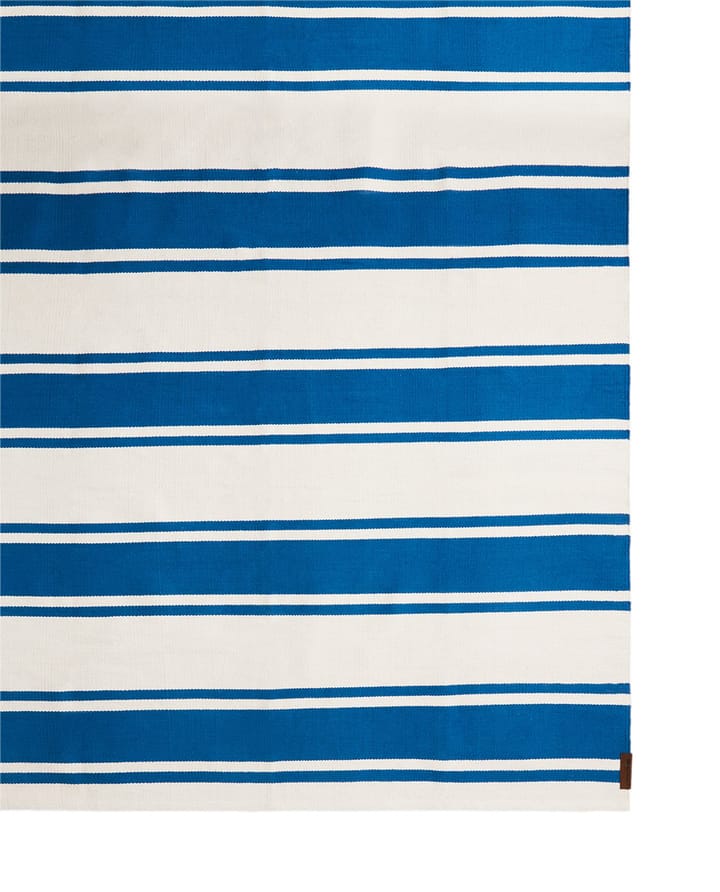 Organic Striped Cotton loopmat 70x130 cm - Blue-white - Lexington