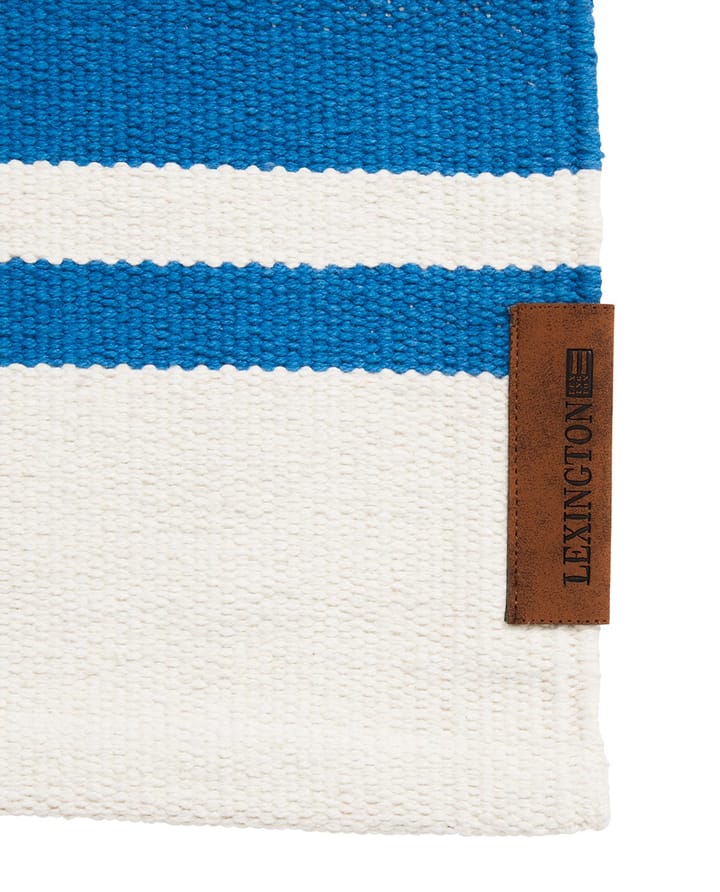Organic Striped Cotton loopmat 80x220 cm - Beige-white - Lexington