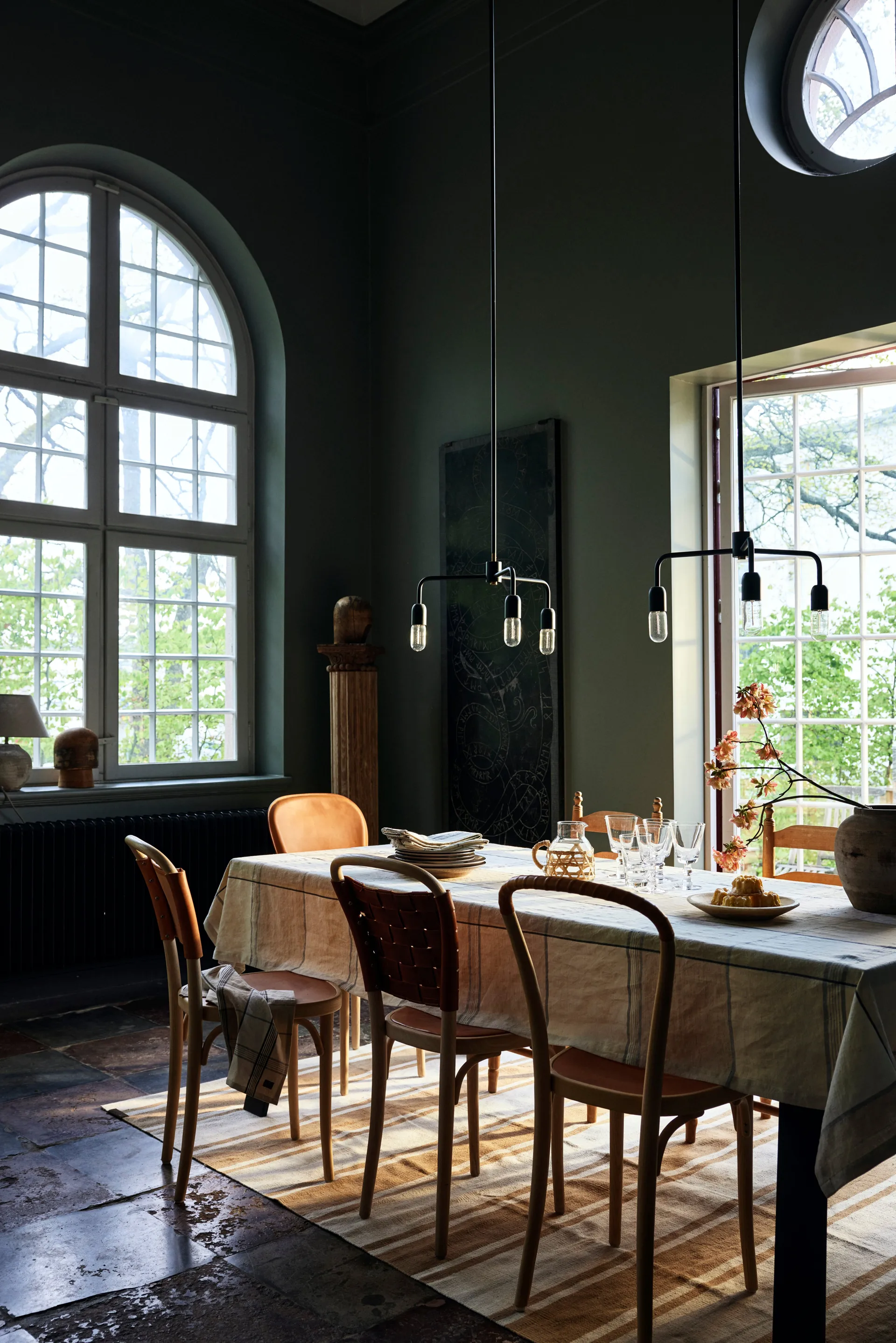 Organic Striped Cotton mat 170x240 cm, Blue-white Lexington