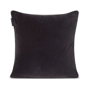 Patched Organic Cotton Velvet kussenhoes 50x50 cm - Dark gray-light beige - Lexington