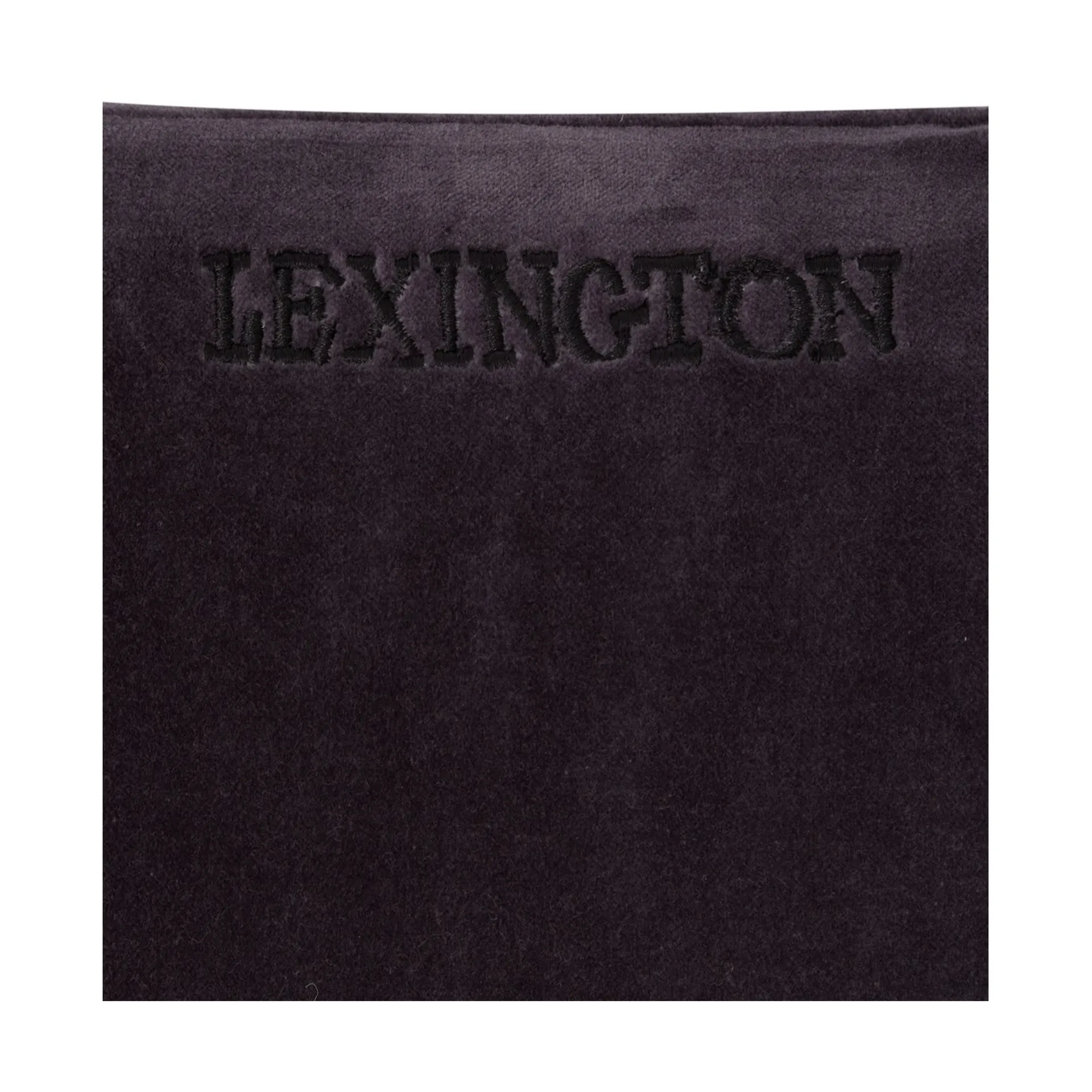Patched Organic Cotton Velvet kussenhoes 50x50 cm, Dark gray-light beige Lexington