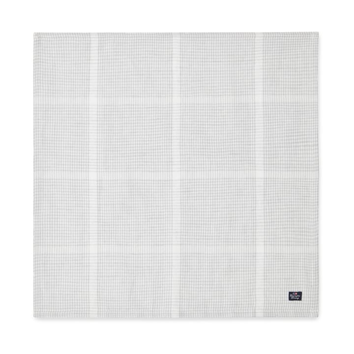 Pepita Check Cotton Linen stoffen servet 50x50 cm - White-light gray - Lexington
