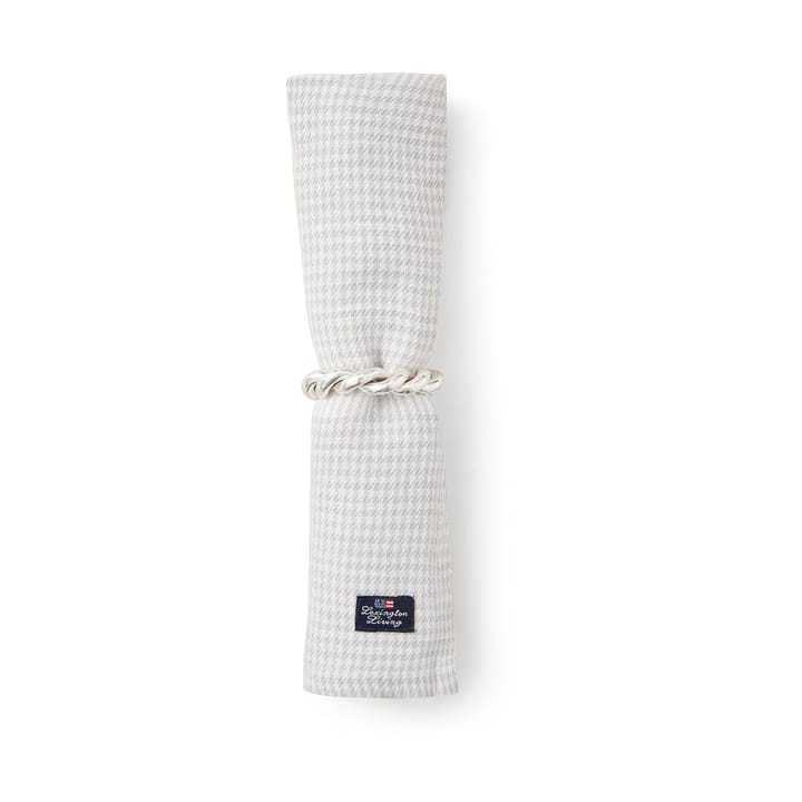 Pepita Check Cotton Linen stoffen servet 50x50 cm, White-light gray Lexington