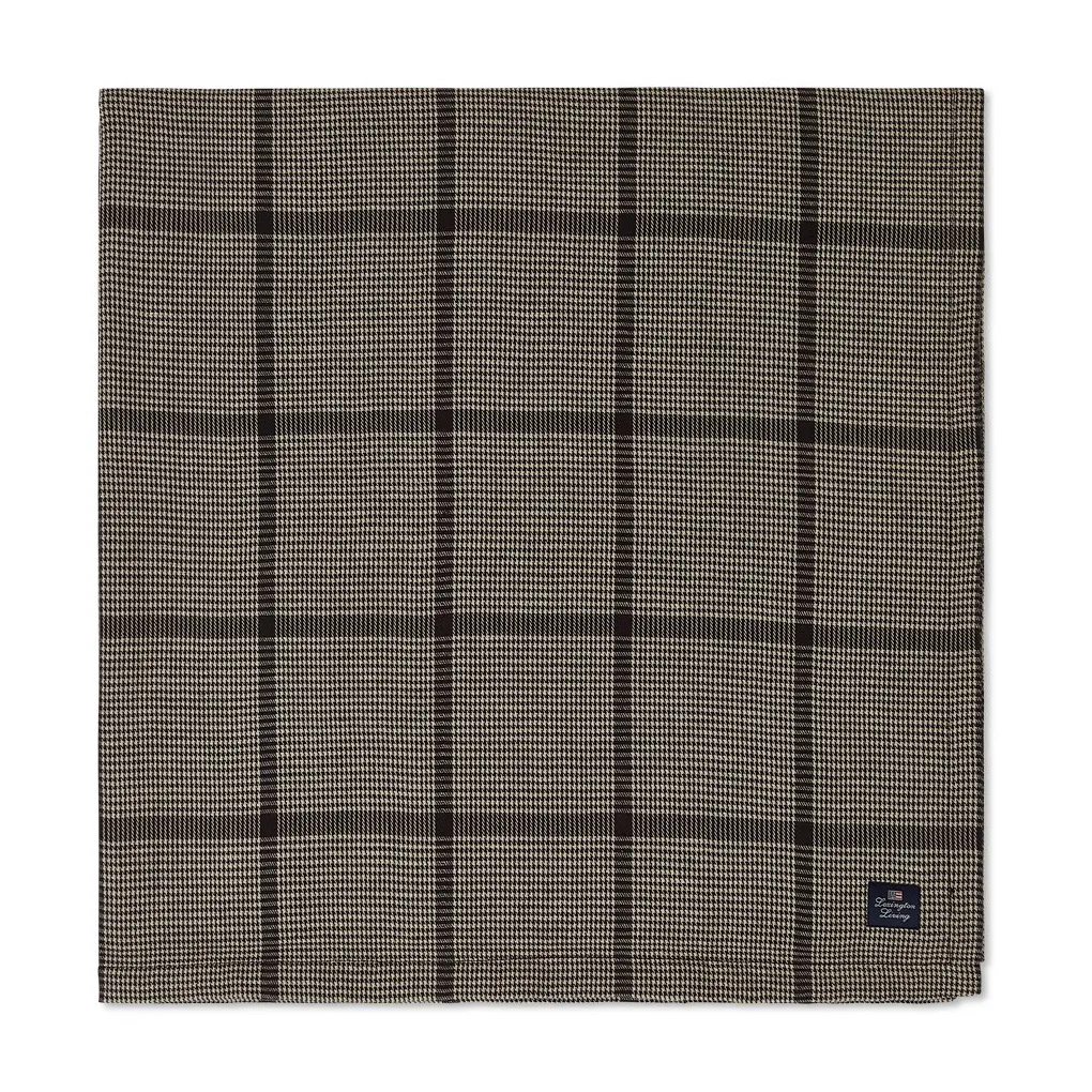 Pepita Check Cotton Linen tafelkleed 150x250 cm, Dark gray-beige Lexington