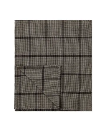 Pepita Check Cotton Linen tafelkleed 150x250 cm - Dark gray-beige - Lexington