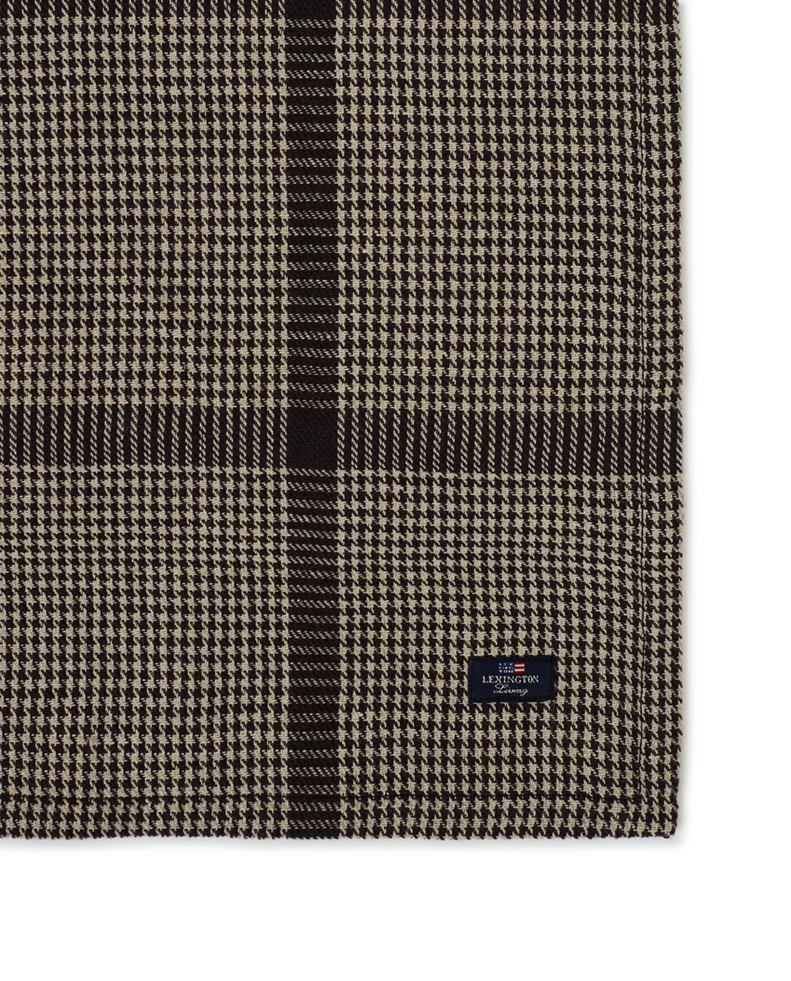 Pepita Check Cotton Linen tafelkleed 150x250 cm, Dark gray-beige Lexington